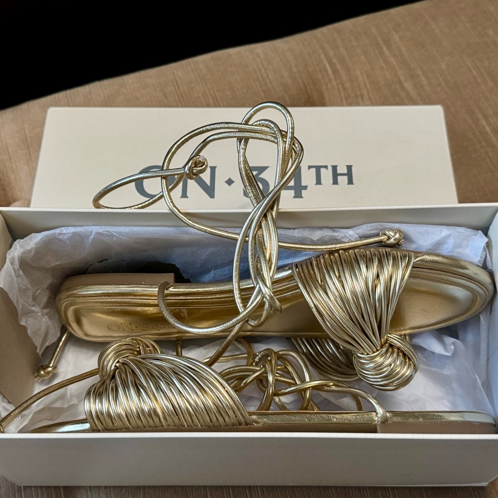 Gold Strappy Sandals